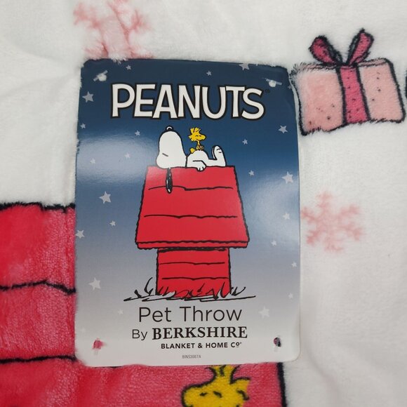Peanuts Snoopy Woodstock Holiday Pet Throw Blanket Extra Long 60"x70" Berkshire - Picture 3 of 11